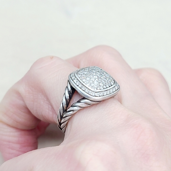 David Yurman Albion® RingSterling Silver with Pavé Diamonds, 11mm - Picture 9 of 13